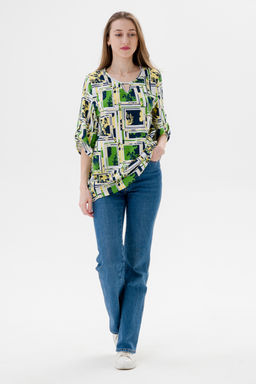 Туника женская из кулирки Полина цитрусовый микс - Амадэль фото 11