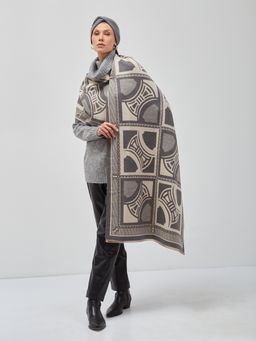 В составе шерсть и кашемир! теплый двусторонний палантин - Tantino фото 2