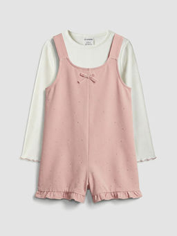 Fiyonk Detayl? K?z ?ocuk Salopet Elbise