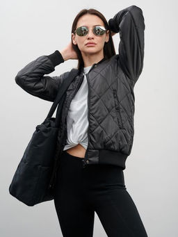 Женский бомбер, куртка. ветровка ED-06 черный - Yollochka фото 3