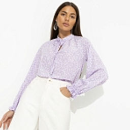 Блуза со сборками на рукавах, В лучшей роли (сиреневый) - Charutti фото 16