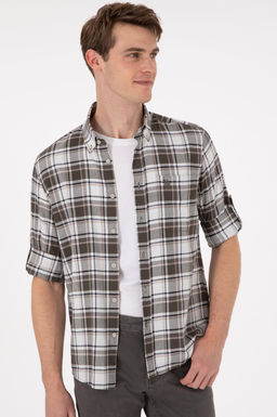 Мужская рубашка светло-хаки с длинным рукавом Неожиданная скидка в корзине - U.s. polo assn фото 3