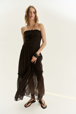 Vestido bandeau con cuerpo nido de abeja - H&m фото 5
