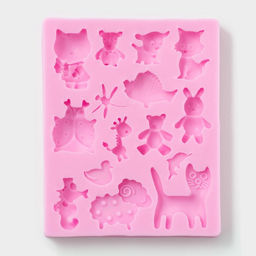 Молд для заливки Доляна Зверята, 15 ячеек, 9.5?7.5?1 см, силикон, розовый  фото 3