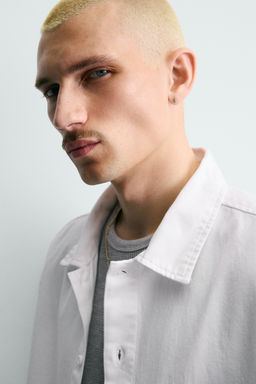 SOBRECAMISA ESTRUCTURA BORDADO / Blanco - Zara фото 5