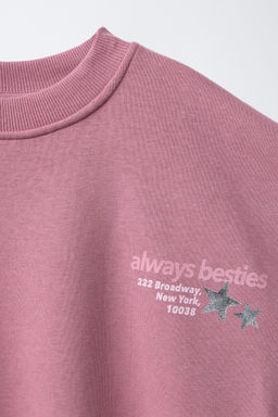 SUDADERA ESTRELLAS BRILLO / Rosa - Zara фото 3