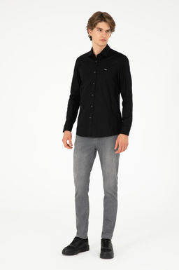 Мужская черная базовая рубашка с длинным рукавом - U.s. polo assn фото 4