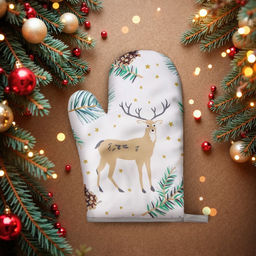 Варежка - прихватка «Доляна. Олени», 26×16 см