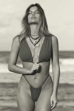 RIBBED WIDE STRAP BIKINI TOP - Zara фото 6