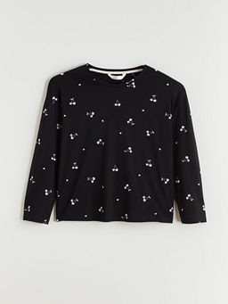 Bisiklet Yaka Kiraz Bask?l? Kad?n Pijama Tak?m?