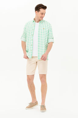 U. S. Polo Assn Мужская зеленая рубашка в клетку - U.s. polo assn фото 4