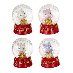 Фигурка декор в стекл шаре "Лошадка", L4,5 W4,5 H5,5 см, 4в.