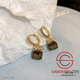 Серьги с большими чёрными камушками - Bruno фото 2