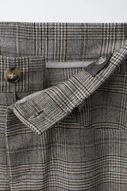 WARM CHECK BARREL TROUSERS - Zara фото 4