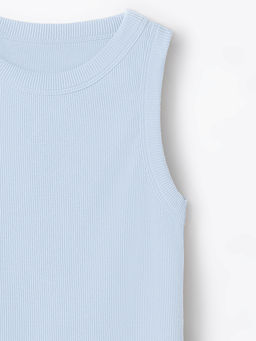 Топ женский голубой облегающий в рубчик - Mark formelle фото 6