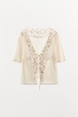 LIMITED EDITION EMBROIDERED BEADED TOP - Zara фото 4