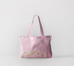 Сумка-шоппер Цветы вишни на розовом фоне