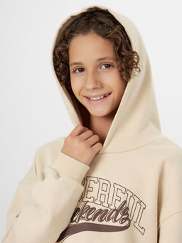 Худи для мальчиков бежевое с надписью Wonderful weekends - Mark formelle фото 4