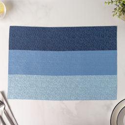 Цена за 12 шт. Салфетка сервировочная на стол «Три полосы», 45×30 см, голубая
