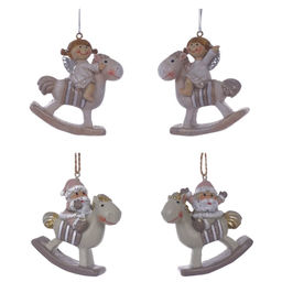 Фигурка декоративная подвесная "Ангел/Дед Мороз", L6 W2,5 H6,5 см, 4в.