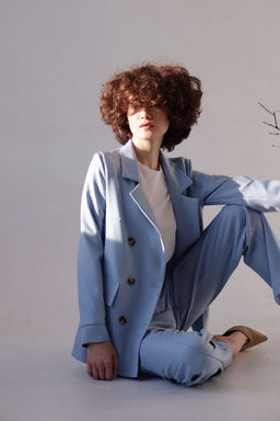 Жакет двубортный голубой - Martichelli фото 11