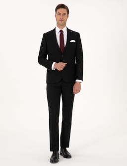 Siyah Slim Fit %100 Y_n Tak_m Elbise