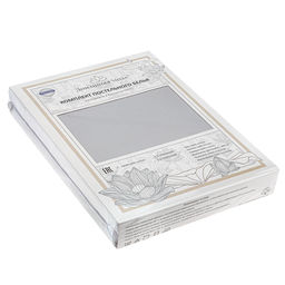 Постельное белье, комплект 2-х спальный "Дельфиниум", 4 предмета: пододеяльник на пуговицах 175х215см, евро-простыня 220х240см, 2 наволочки 70х70см с клапаном-запахом, сатин 135г/м2, хлопок 100%, упаковка "классическая" ПВХ 32х41см, "Домашняя мода" (