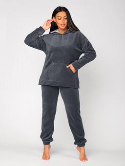 Костюм женский велюровый с брюками АИША ГРАФИТ