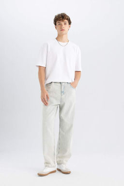 Джинсовые брюки Baggy Fit с широким узором и нормальной талией, широкие брюки - Defacto фото 10