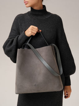 Замшевая сумка шоппер Olga DBR 30948 серый замок