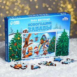 Пазл фигурный Новогодние забавы