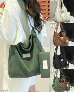 Вельветовая вместительная сумка с косым ремешком - Bruno фото 3