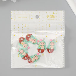 Цена за 6 шт. Подвеска для творчества пластик «Русалочка с голубыми волосами», 3.4×2.1×0.6 см