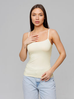 Женская майка на бретелях Lingeamo кремовый ЛТ-07 (131)  фото 3