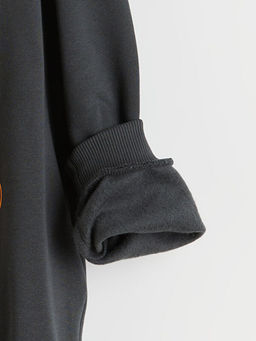 Bisiklet Yaka Bask?l? Erkek ?ocuk Sweatshirt