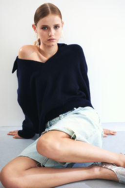 Jersey de punto fino con cuello