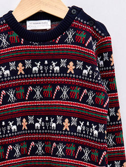 Bisiklet Yaka Uzun Kollu Y?lba?? Temal? Erkek Bebek Triko Kazak - Waikiki фото 3