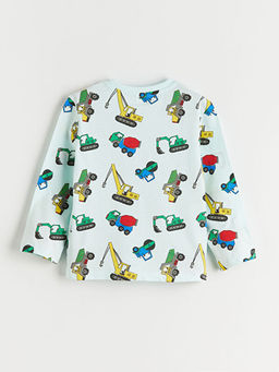 Bask?l? Erkek ?ocuk Penye Pijama Tak?m?