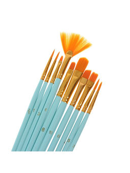 Набор кистей синтетика, 10 штук (№2/0.1.3.6.8.10.6.4.5.2), в блистере, (международный размер)