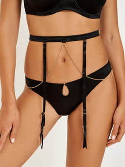 Infinity / Трусы с поясом для чулок Melia черный