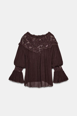 EMBROIDERED BLOUSE ZW COLLECTION LIMITED EDITION - Zara фото 4