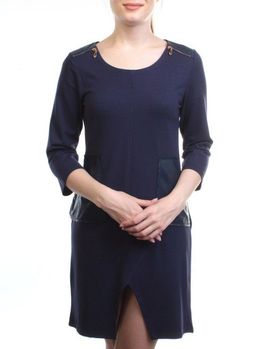 1606 DK. BLUE Платье женское (90% хлопок, 10% полиэстер)