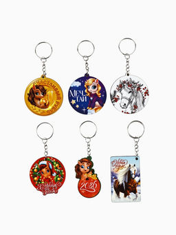 Цена за 6 шт. Брелок новогодний, МИКС