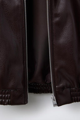FAUX LEATHER BOMBER JACKET - Zara фото 11