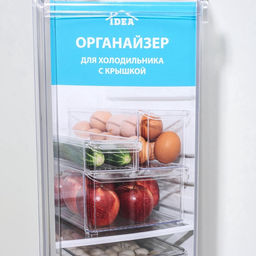 Контейнер для холодильника с крышкой IDEA, 10?30?10 см, пластик, прозрачный
