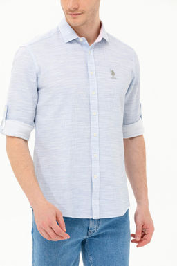 U. S. Polo Assn / Мужская синяя рубашка с длинным рукавом - U.s. polo assn фото 20