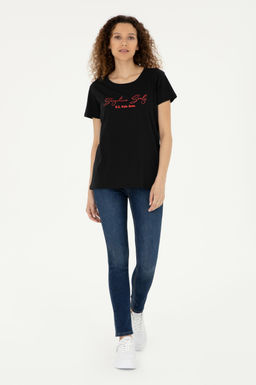 U. S. Polo Assn / Женская черная футболка - U.s. polo assn фото 4