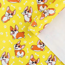 Цена за 10 шт. Бумага упаковочная глянцевая Корги, 70 х 100 см