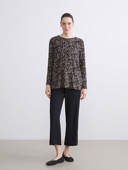 Bisiklet Yaka Desenli Bluz