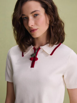 Джемпер из вискозы с брошью / Zarina  фото 9